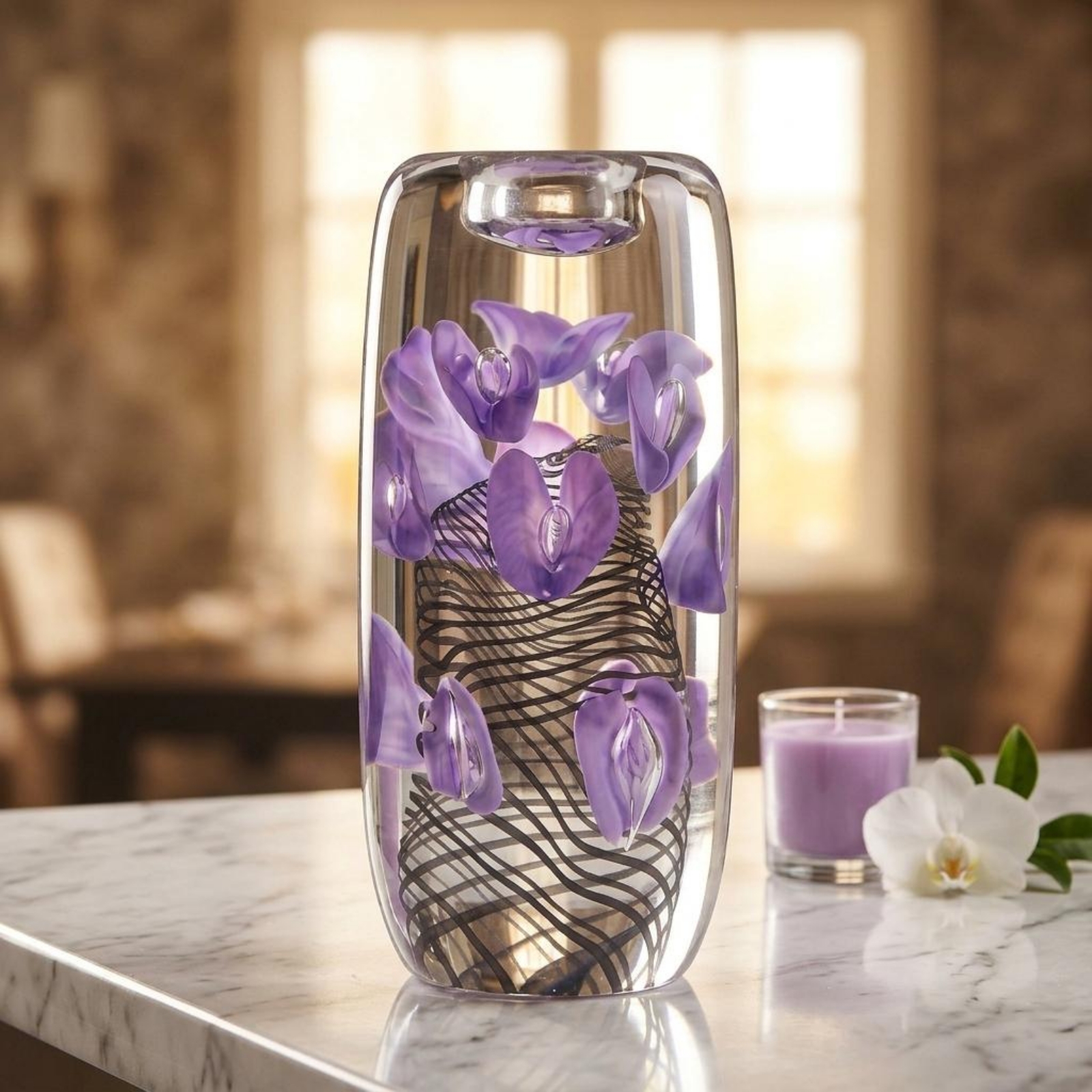 Violet Petal Glass Candle Hold - مراجعة Home Decor Luxury وسعره