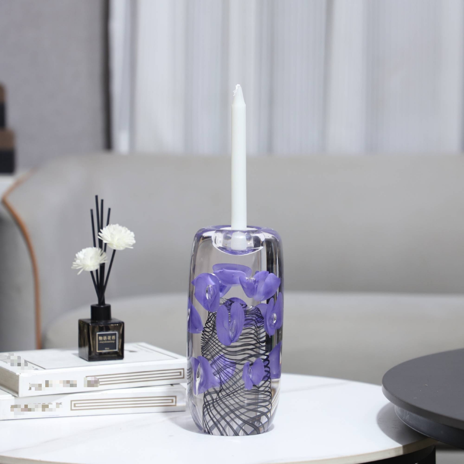 Violet Petal Glass Candle Hold - مراجعة Home Decor Luxury وسعره
