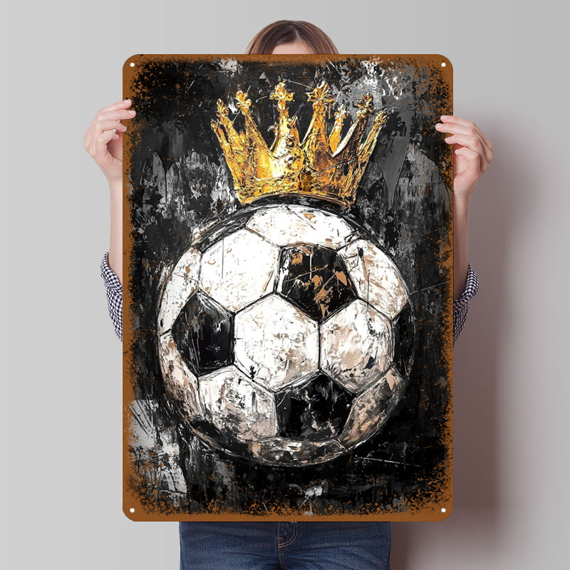 Soccer King Vector Art Tinplat - مراجعة Home Decor Vector وسعره