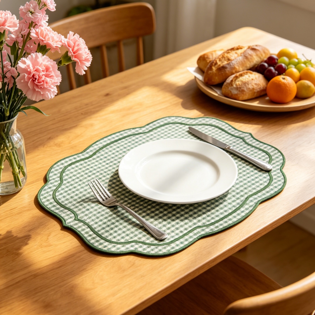1PC Thick Embroidered Placemat - مراجعة Home Decor Xmas وسعره