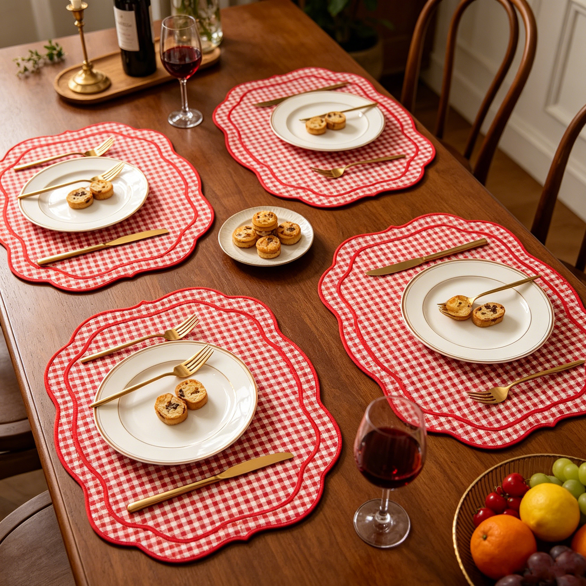 1PC Thick Embroidered Placemat - مراجعة Home Decor Xmas وسعره