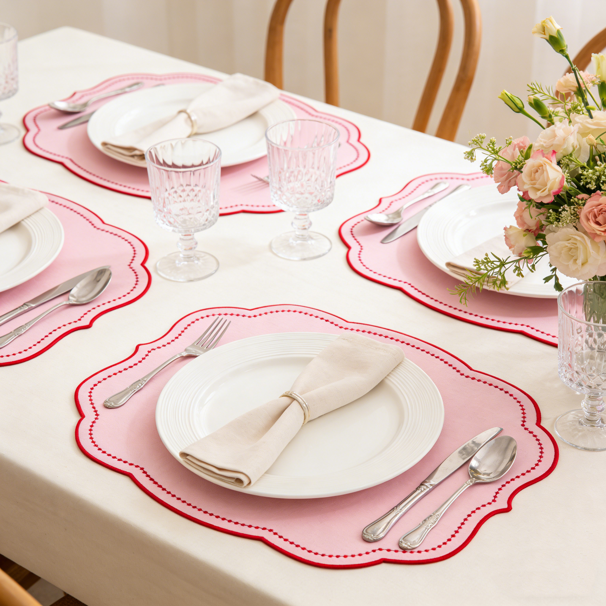 1PC Thick Embroidered Placemat - مراجعة Home Decor Xmas وسعره