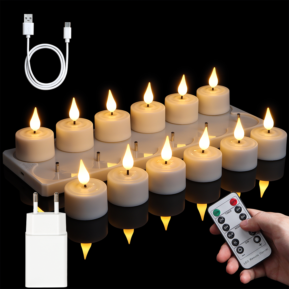 LED Candle Light Rechargeable  - مراجعة Home Decor Xmas وسعره