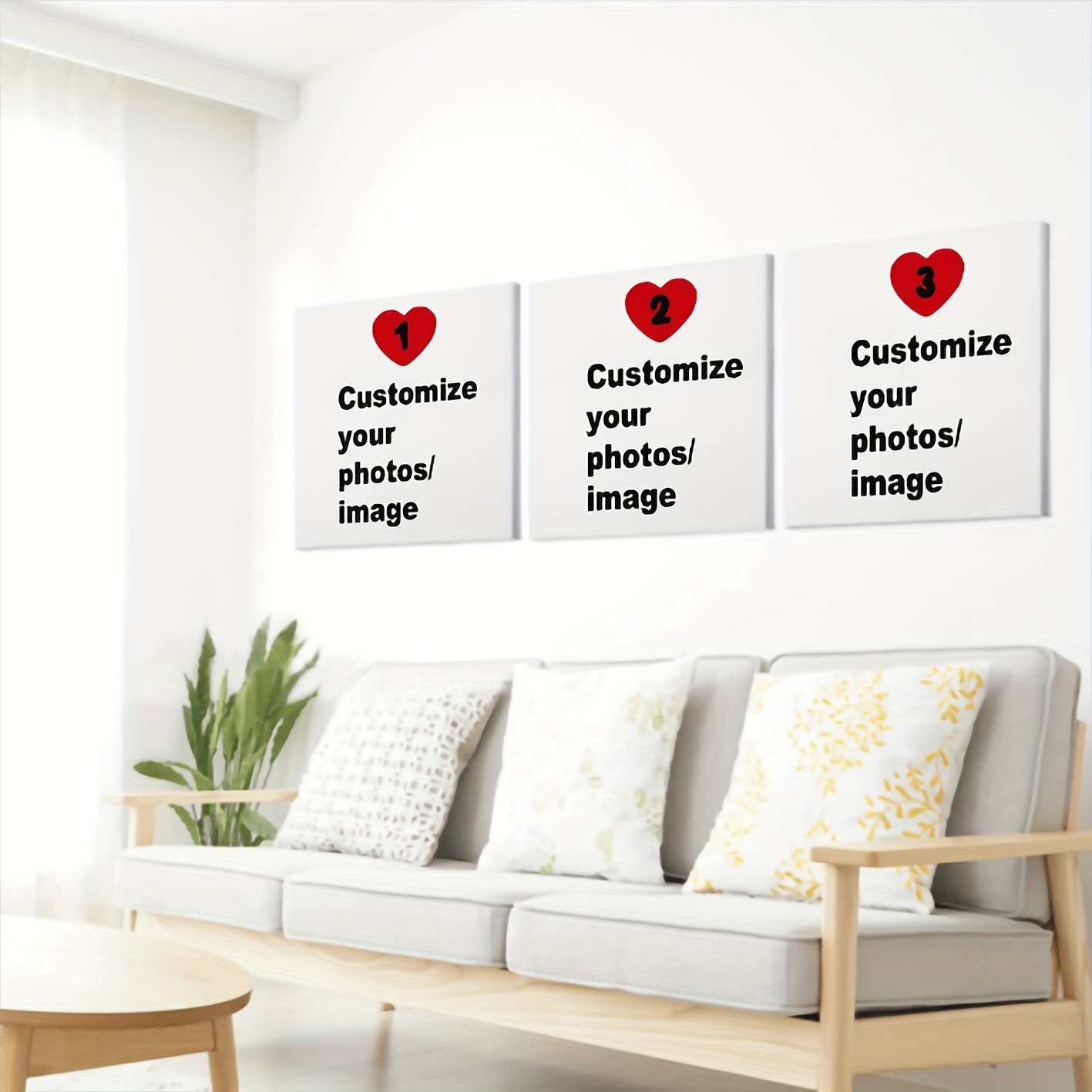 3pcs/set Custom Square Canvas  - مراجعة Home Decor Furniture وسعره