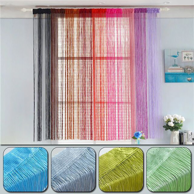 Multi-color Thread Line Curtai - مراجعة Home Decor Window Blinds وسعره