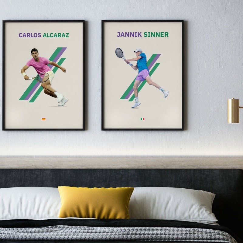 Minimalist Famous Tennis Playe - مراجعة Watercolor Poster Print وسعره