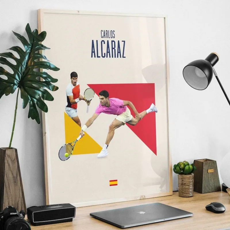 Minimalist Famous Tennis Playe - مراجعة Watercolor Poster Print وسعره