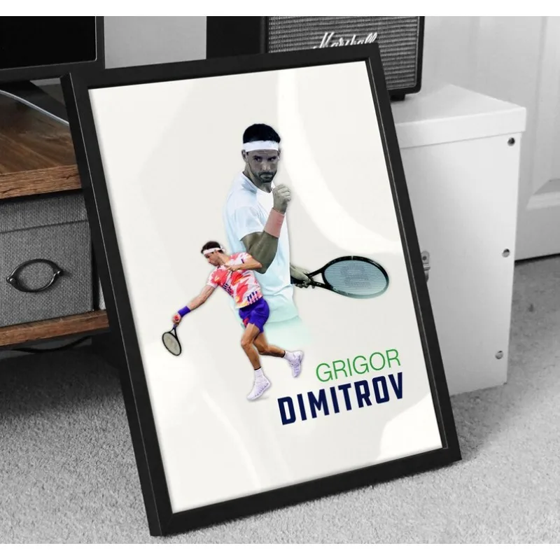 Minimalist Famous Tennis Playe - مراجعة Watercolor Poster Print وسعره