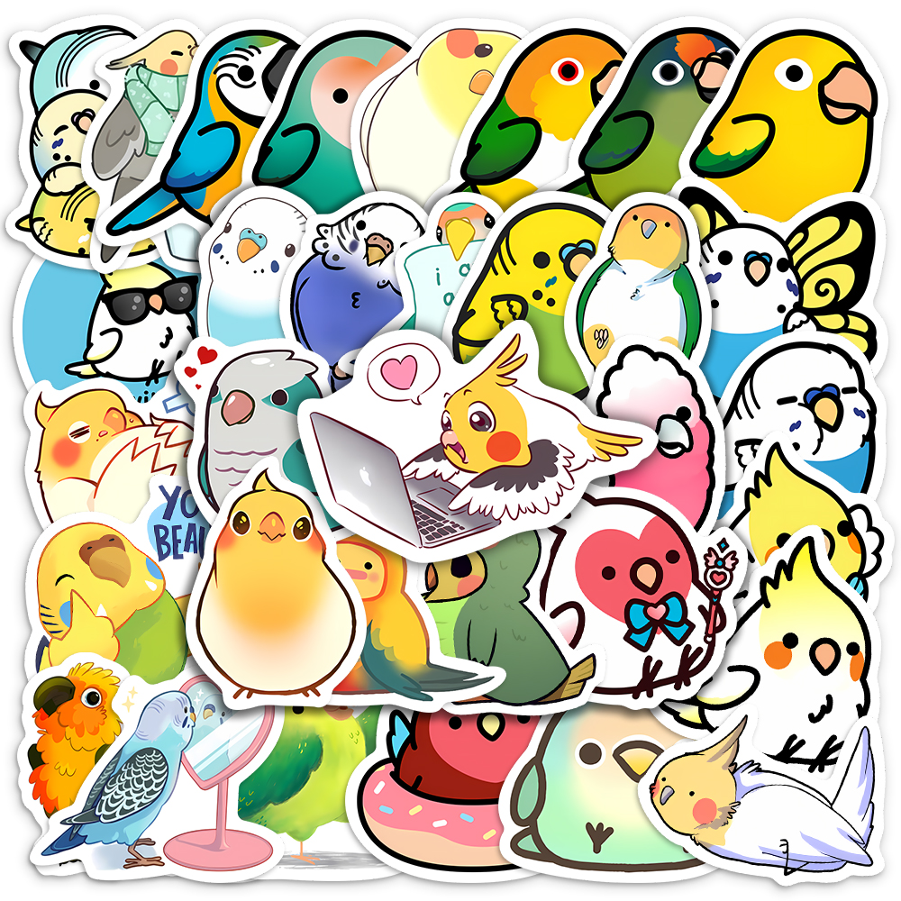 Cute Cartoon Parrot Stickers B - مراجعة Home Decor On Sale وسعره