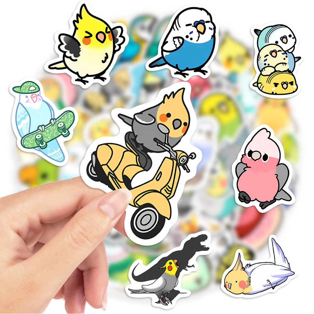 Cute Cartoon Parrot Stickers B - مراجعة Home Decor On Sale وسعره