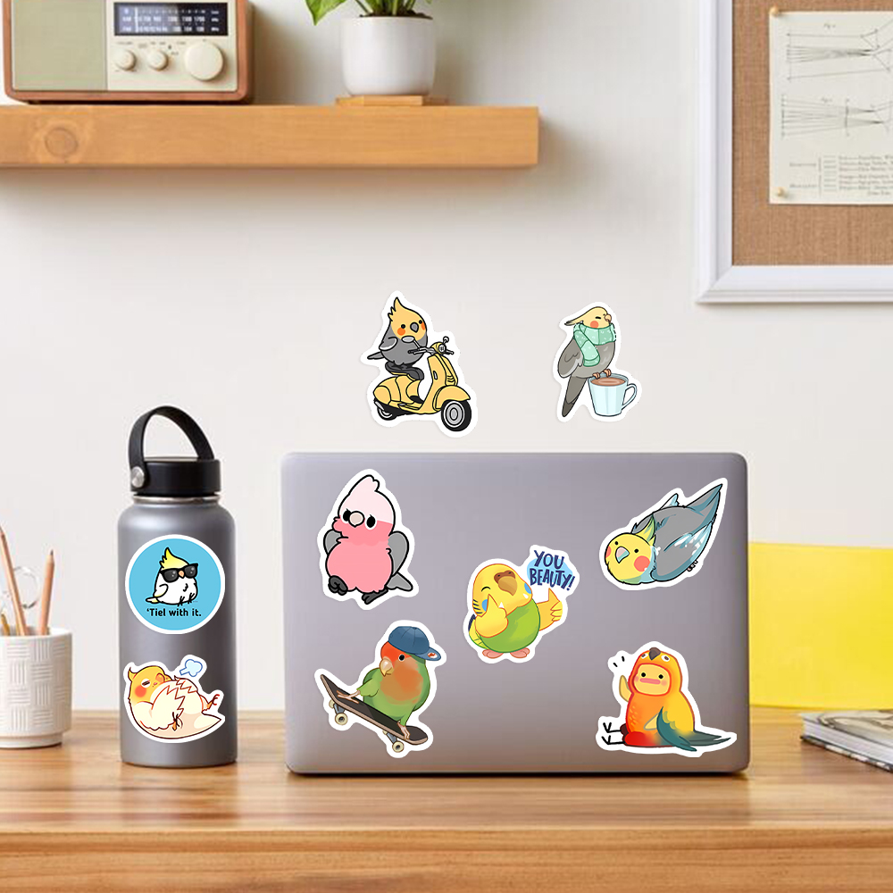 Cute Cartoon Parrot Stickers B - مراجعة Home Decor On Sale وسعره
