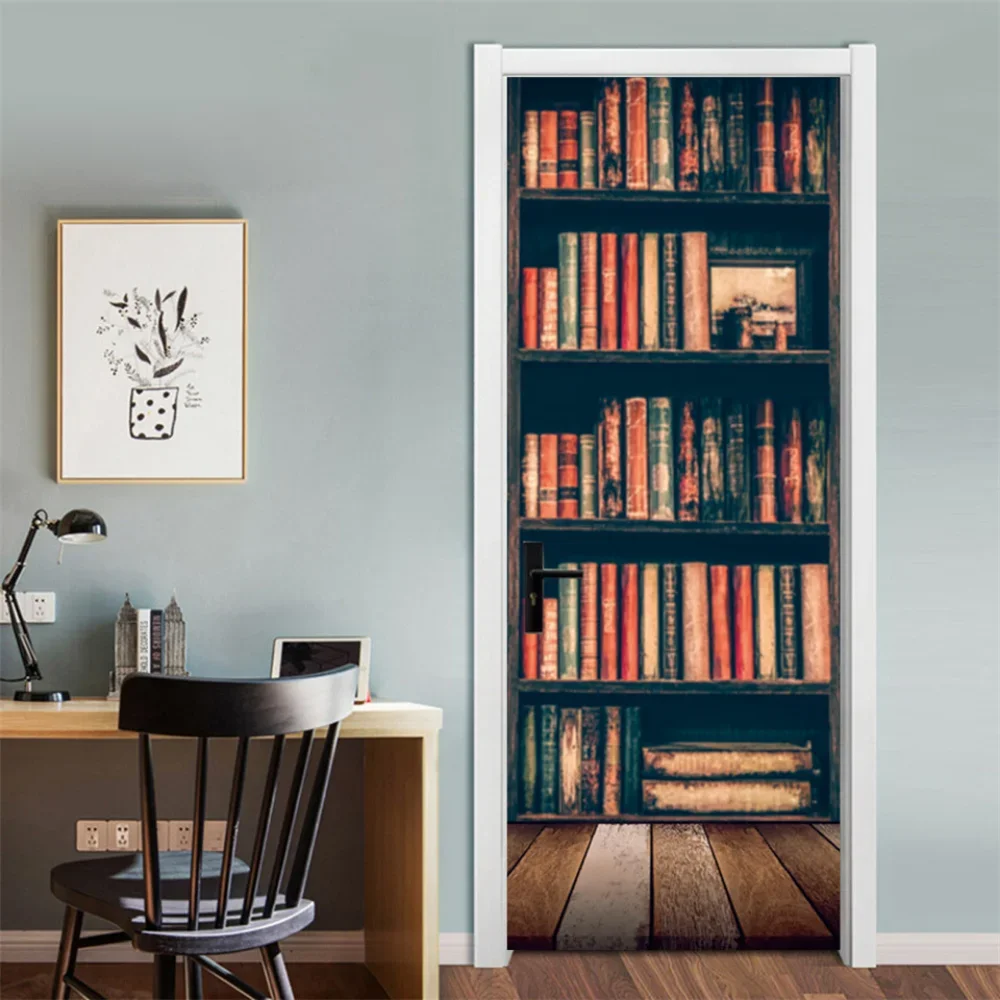 3D Library Door Sticker Vinyl  - مراجعة Home Decor On Sale وسعره