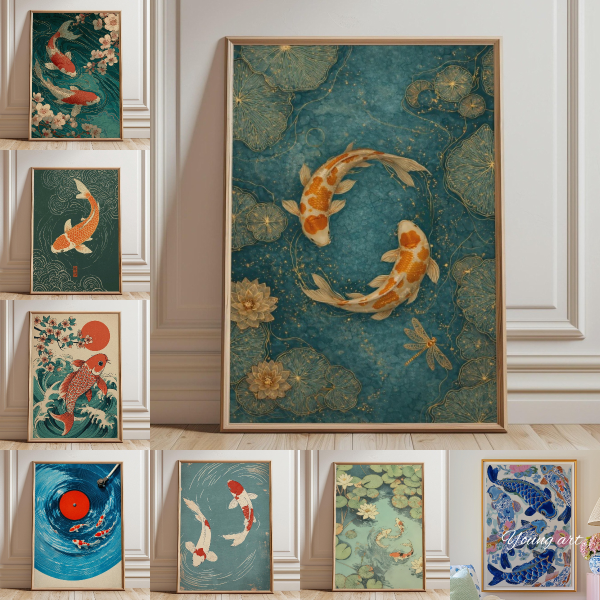 Japanese Koi Fish Canvas Print - مراجعة Home Decor Japandi Style وسعره