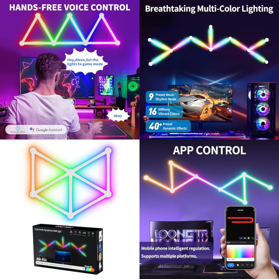 RGB Wall Light, LED DIY Geomet - مراجعة Home Decor Diy وسعره
