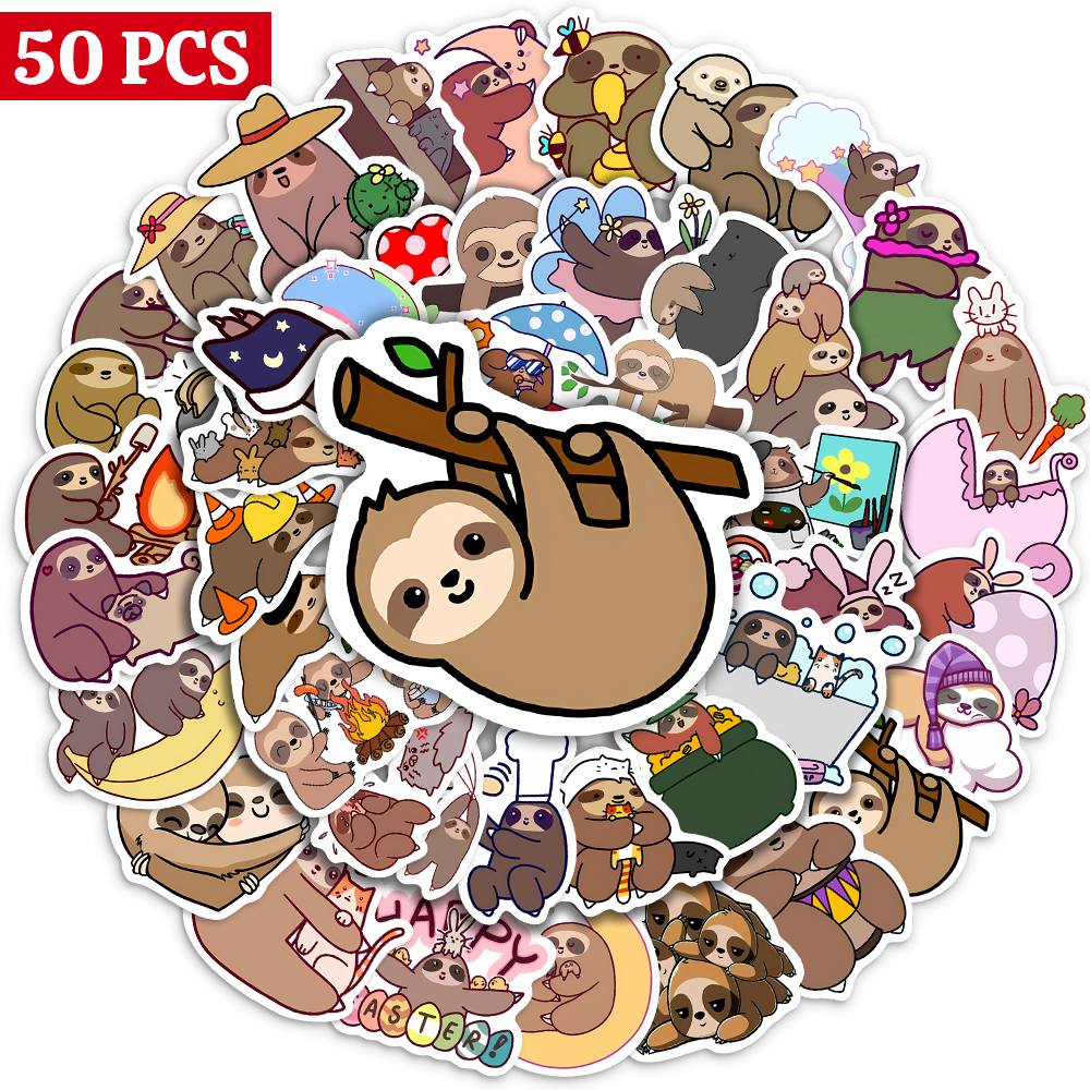 10/25/50PCS Cute Sloth Animal  - مراجعة Home Decor On Sale وسعره
