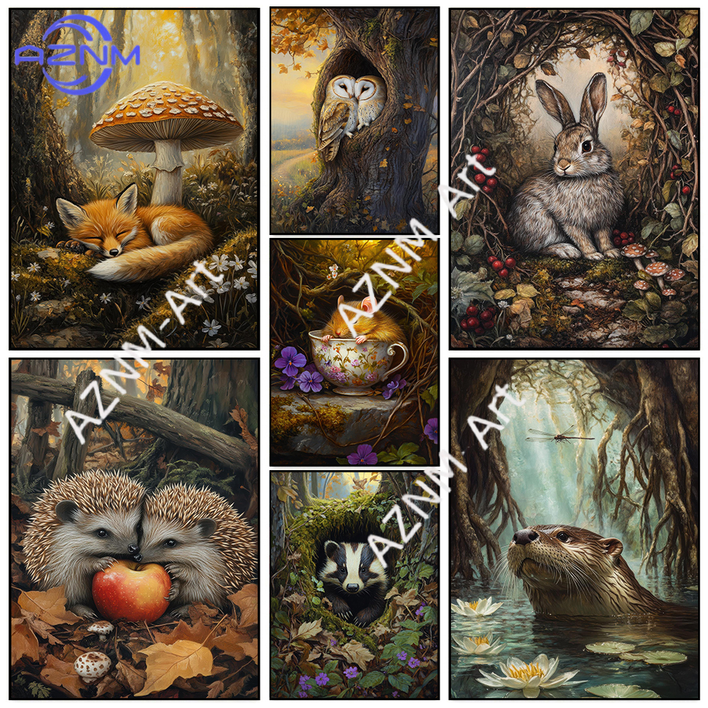 Spring Autumn Forest Lovely An - مراجعة Watercolor Poster Print وسعره