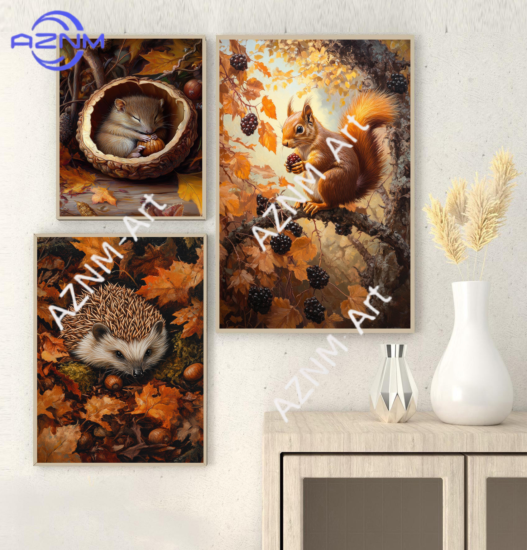 Spring Autumn Forest Lovely An - مراجعة Watercolor Poster Print وسعره