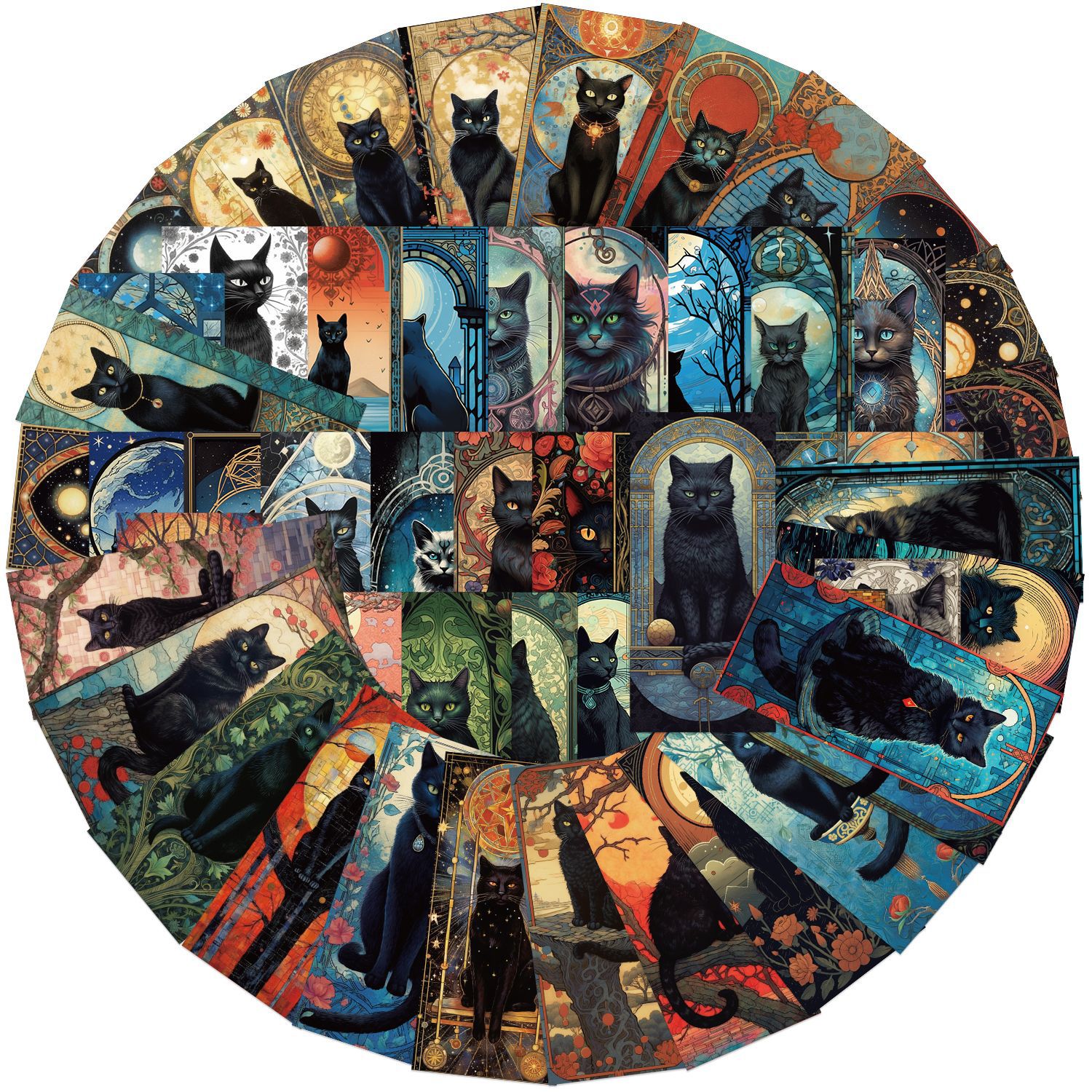 60PCS Dark Gothic Black Cat Ho - مراجعة Home Decor Wall Panels وسعره