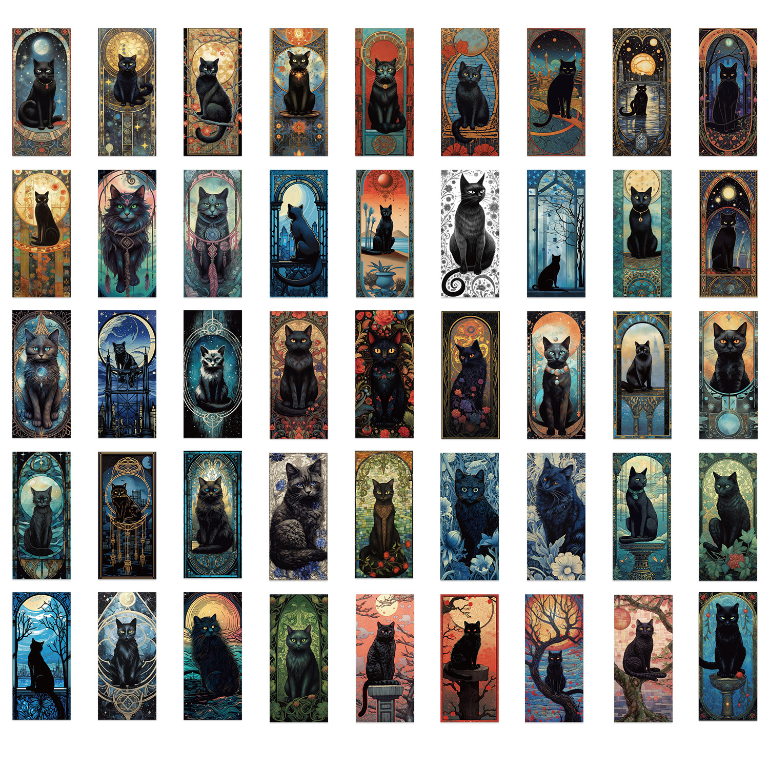 60PCS Dark Gothic Black Cat Ho - مراجعة Home Decor Wall Panels وسعره