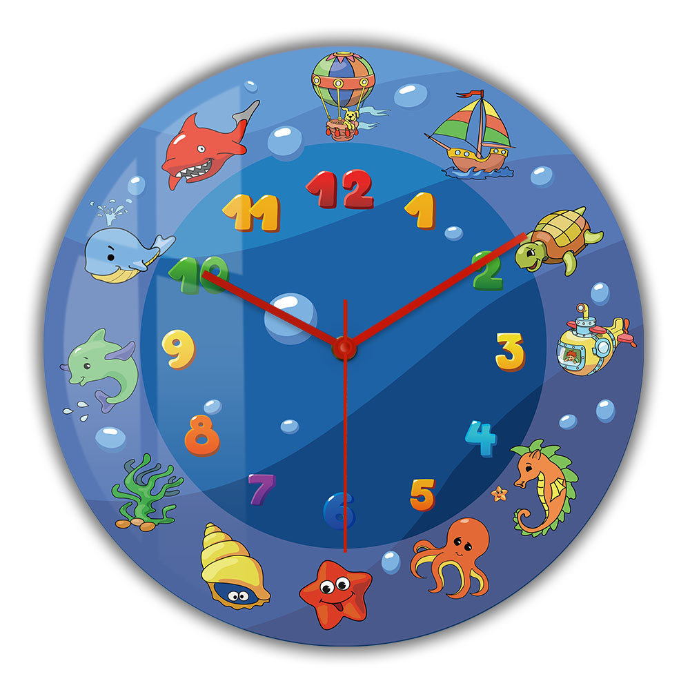 Cartoon Sea Animals Blue Wall  - مراجعة Home Decor Under 300 وسعره