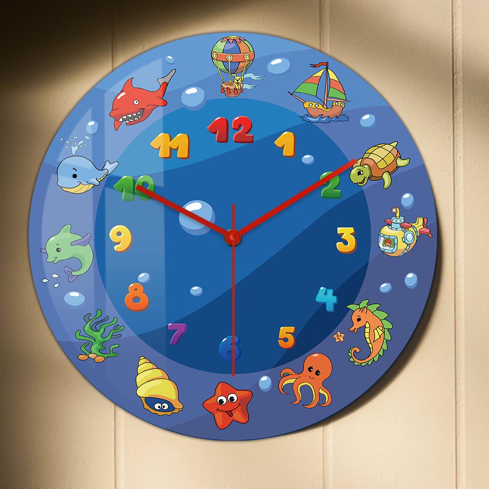 Cartoon Sea Animals Blue Wall  - مراجعة Home Decor Under 300 وسعره