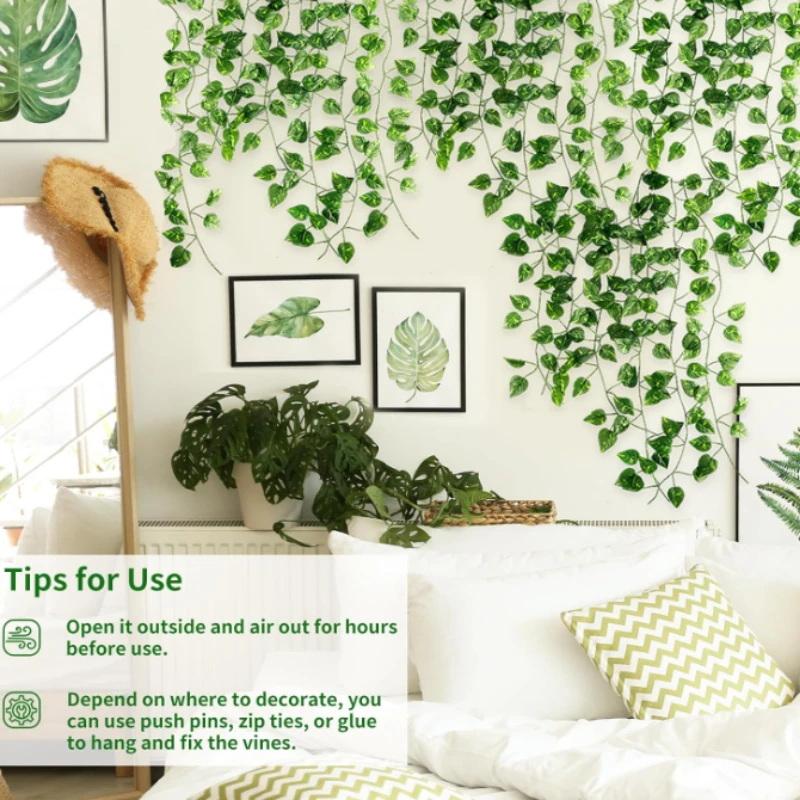 Artificial Hanging Ivy Vines 5 - مراجعة Home Decor Garland وسعره