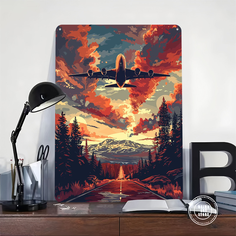A380 Plane Sky Vector Art Tin  - مراجعة Home Decor Vector وسعره