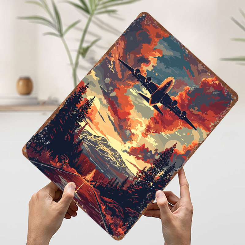 A380 Plane Sky Vector Art Tin  - مراجعة Home Decor Vector وسعره