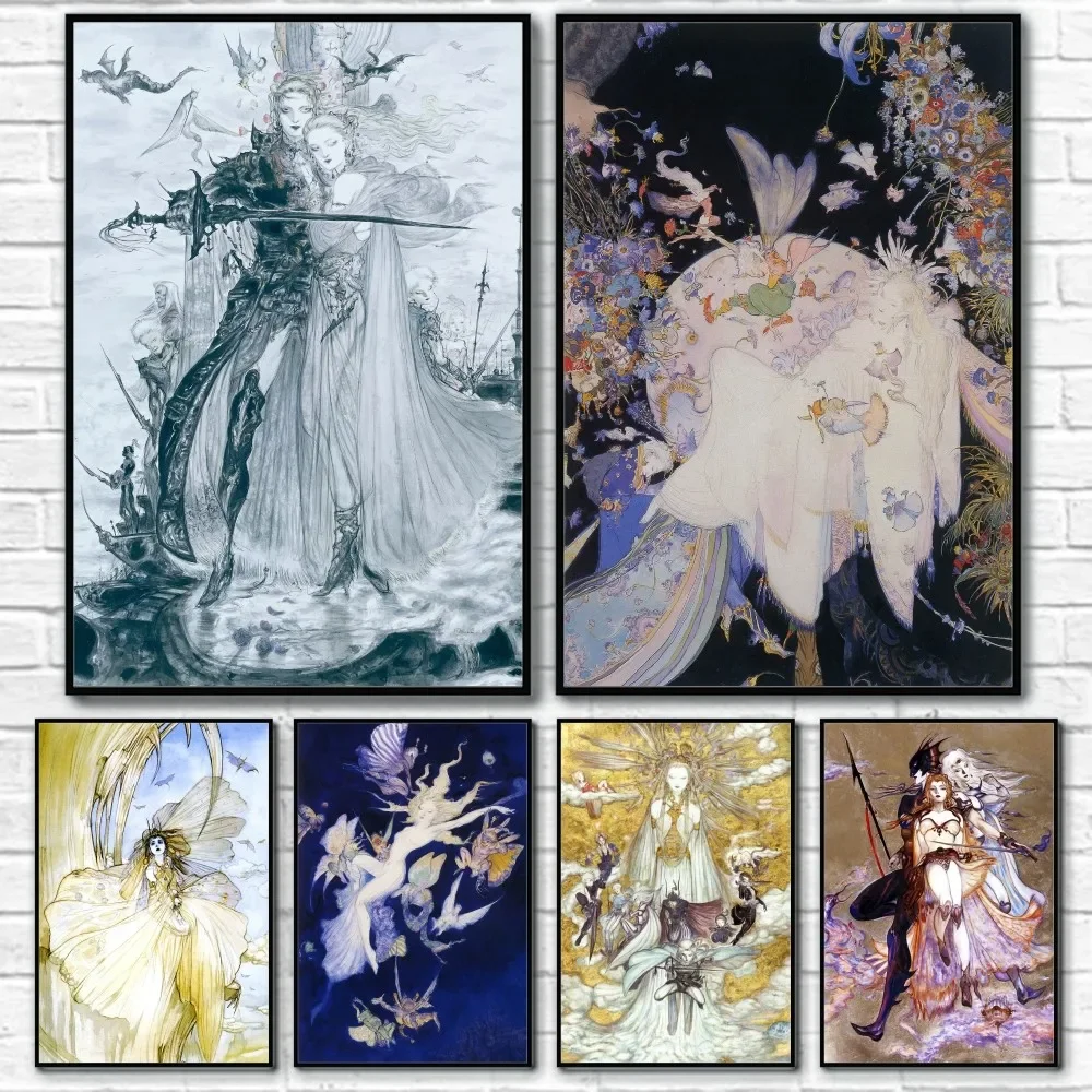 Yoshitaka Amano Final Fantasy  - مراجعة Home Decor Games Free وسعره