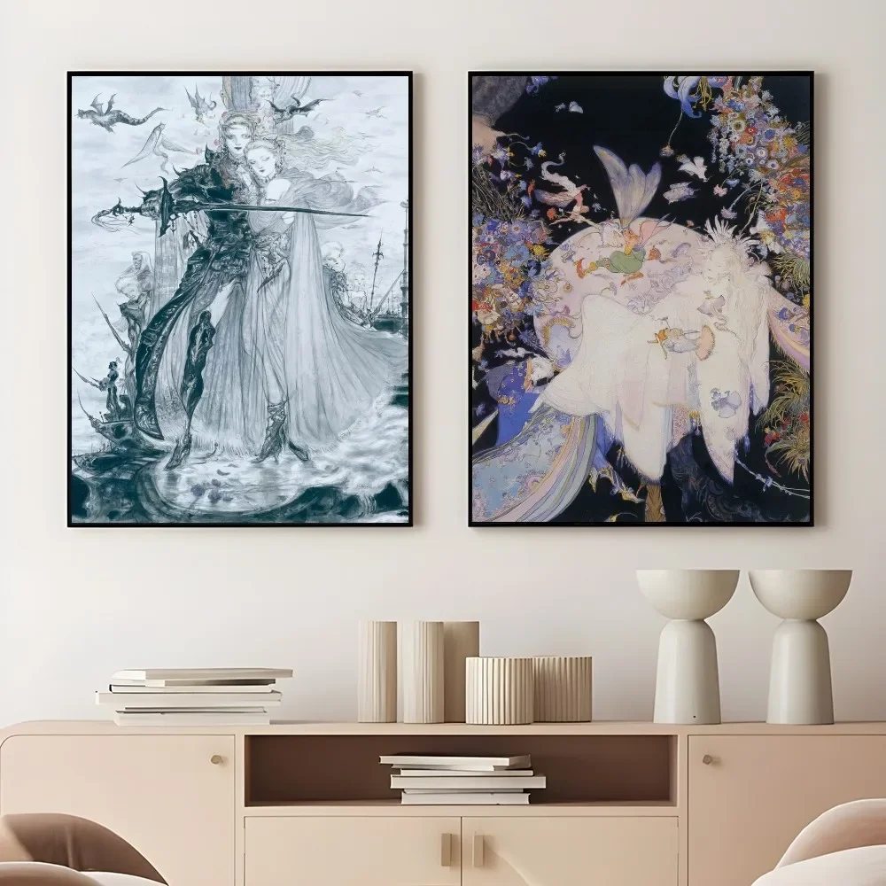 Yoshitaka Amano Final Fantasy  - مراجعة Home Decor Games Free وسعره