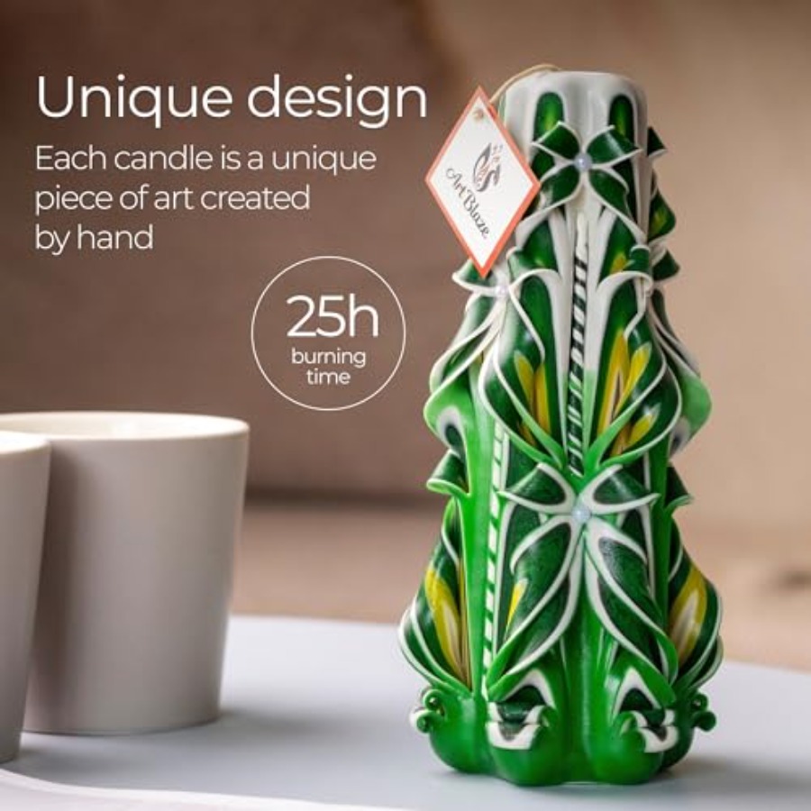 Carved Candles - Handmade Long - مراجعة Home Decor Luxury وسعره