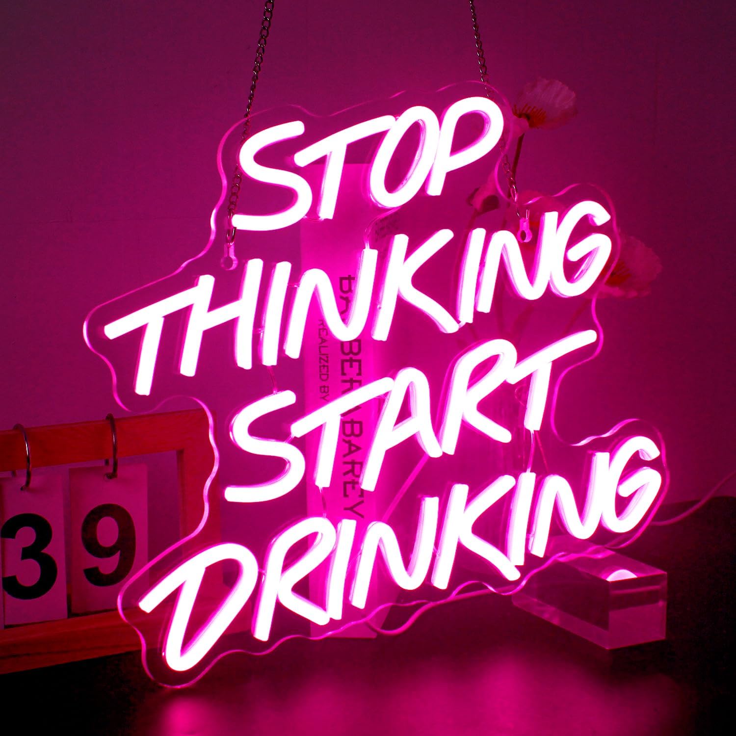 Stop Thinking Start Drinking H - مراجعة Home Decor Quotes Ideas وسعره