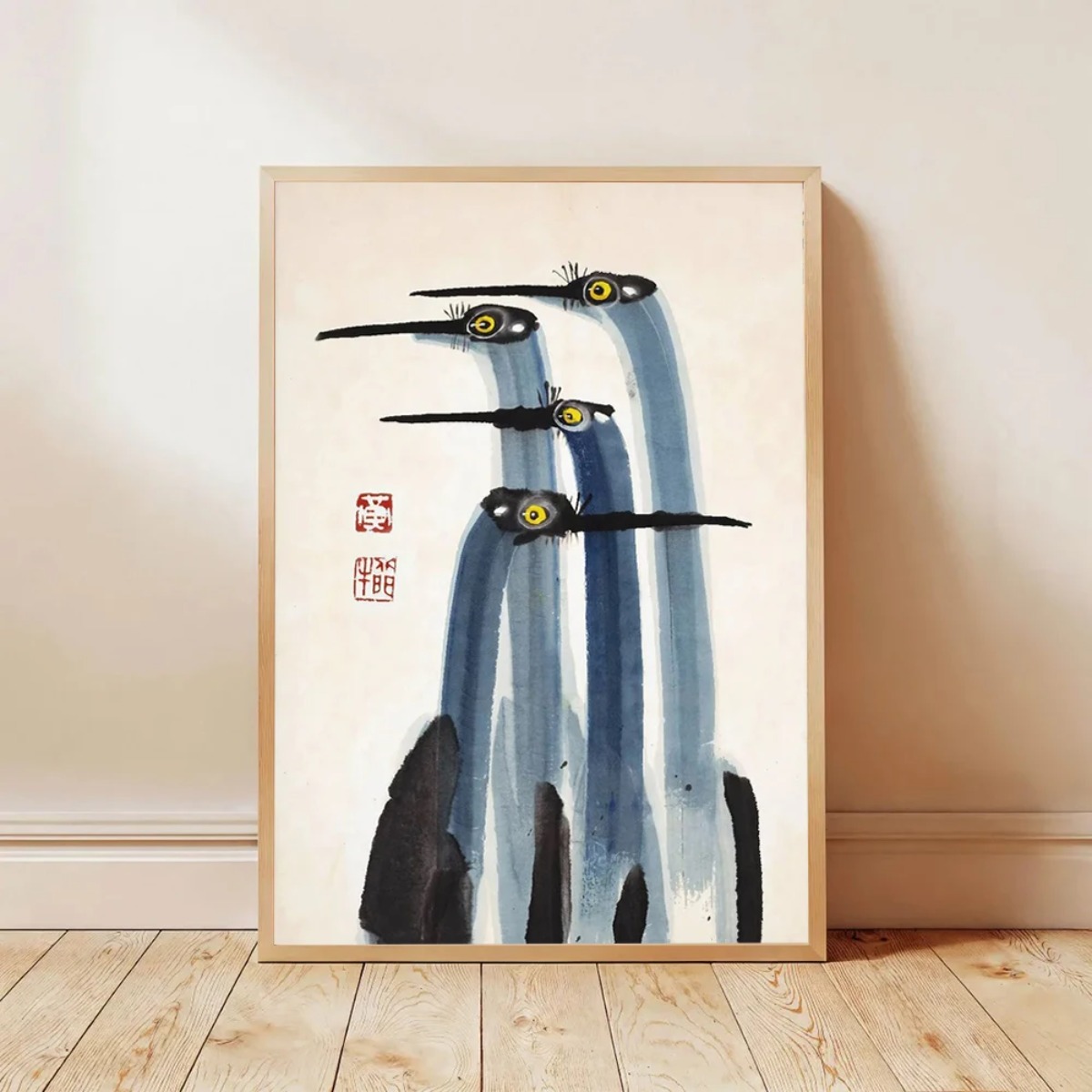Japanese Retro Crane Canvas Pr - مراجعة Home Decor Japandi Style وسعره