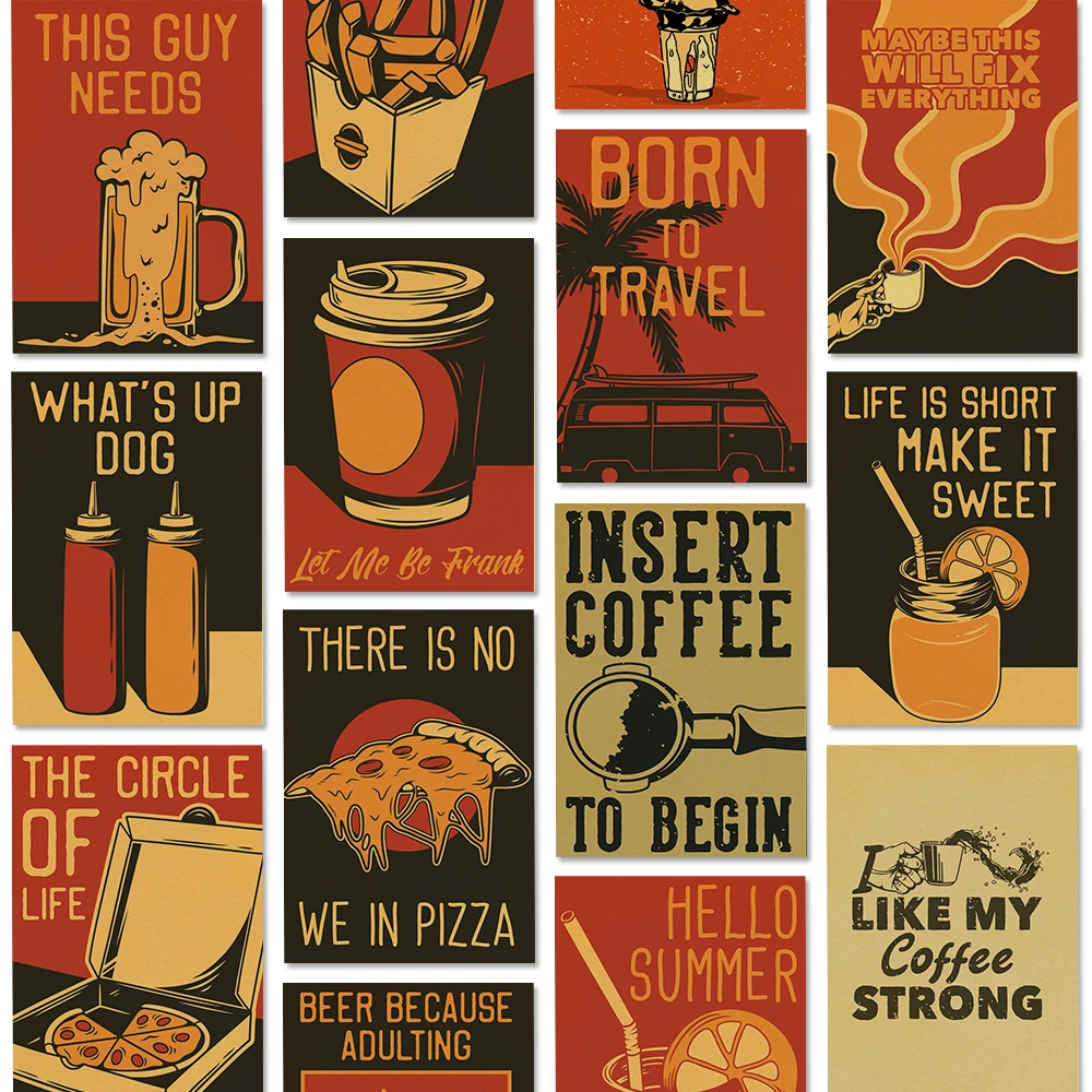 Coffee Vector Set of  Posters  - مراجعة Home Decor Vector وسعره