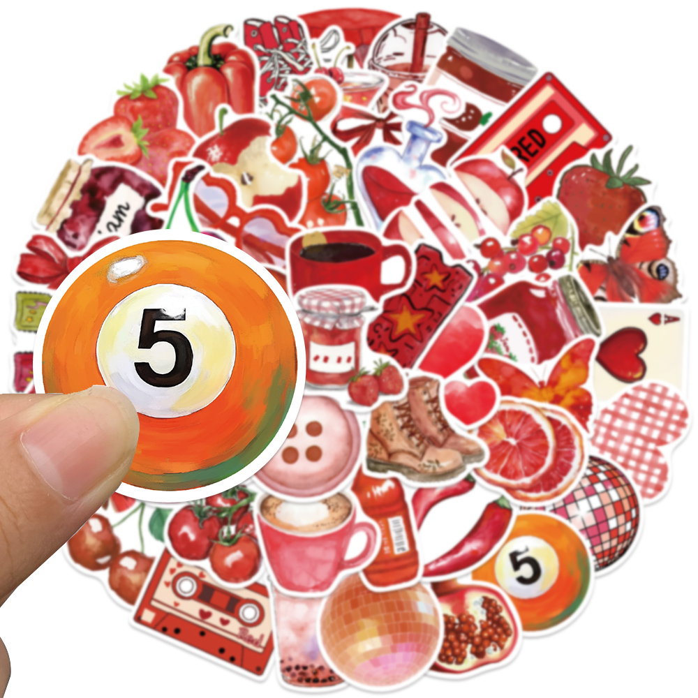 50pcs Cherry Downtown Sticker  - مراجعة Home Decor Wall Panels وسعره