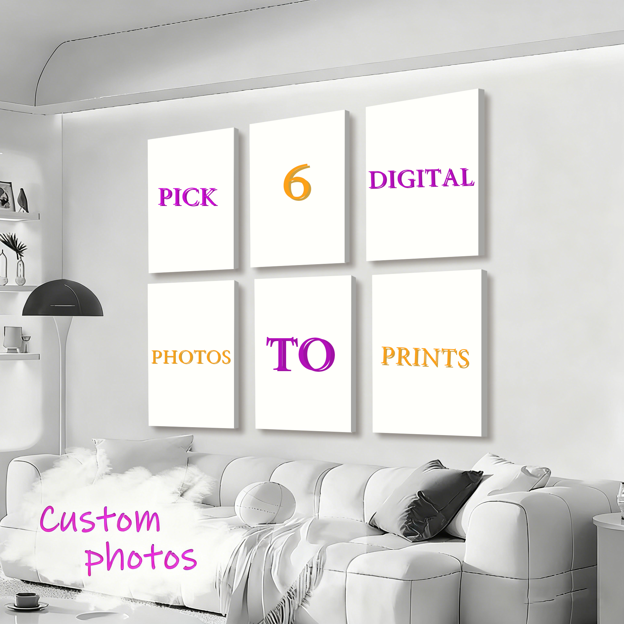 6pcs/set Custom Canvas Prints  - مراجعة Home Decor Furniture وسعره